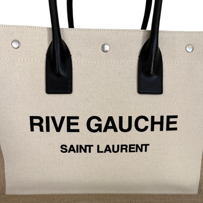 Saint Laurent Large Tote Tasche Rive Gauche Beige / sehr gut Saint Laurent
