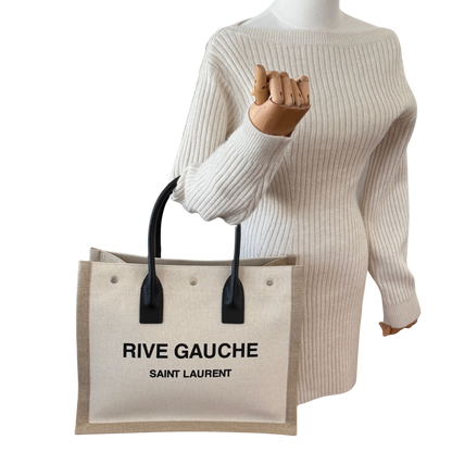 Saint Laurent Large Tote Tasche Rive Gauche Beige / sehr gut Saint Laurent