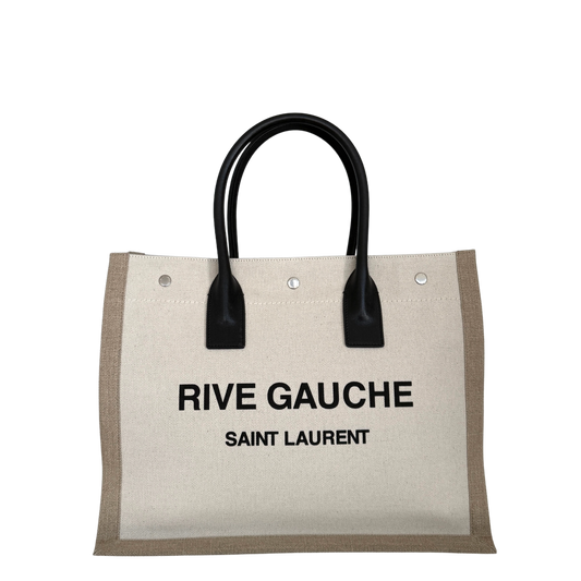 Saint Laurent Large Tote Tasche Rive Gauche Beige / sehr gut Saint Laurent