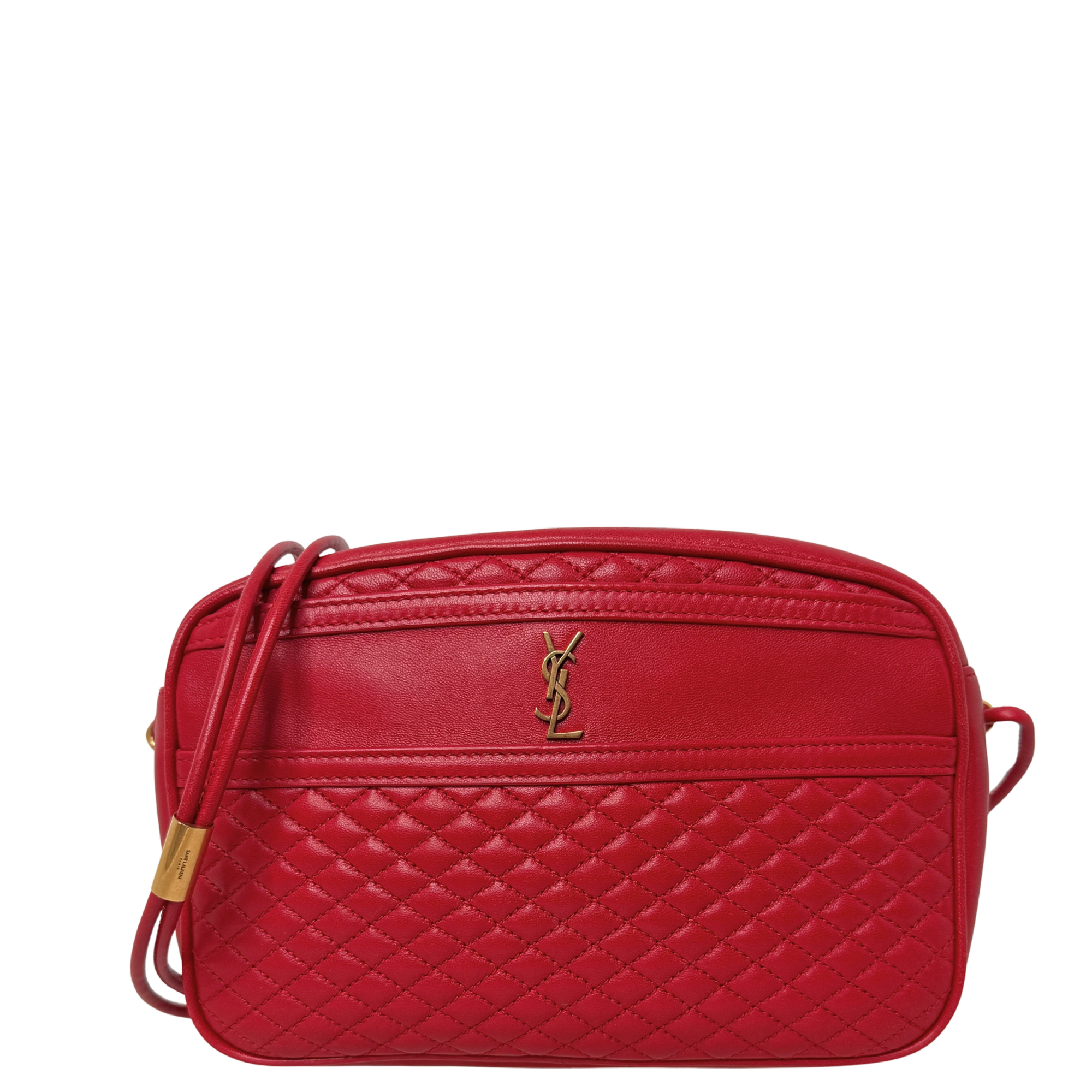 Saint Laurent Victoire Camera Bag rot Lammleder / sehr gut Saint Laurent
