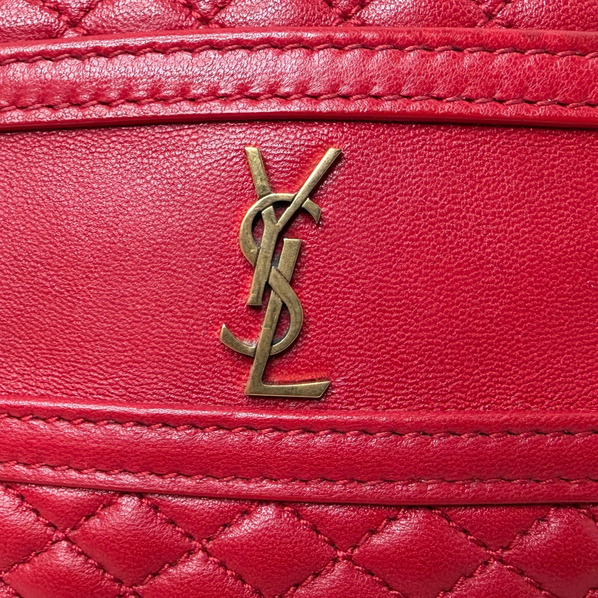 Saint Laurent Victoire Camera Bag rot Lammleder / sehr gut Saint Laurent
