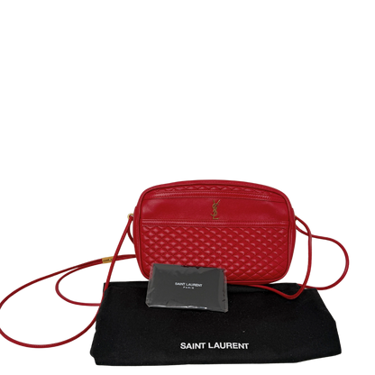 Saint Laurent Victoire Camera Bag rot Lammleder / sehr gut Saint Laurent