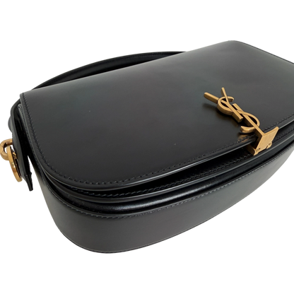 Saint Laurent Voltaire Small Boxleder Schwarz Gold Saint Laurent