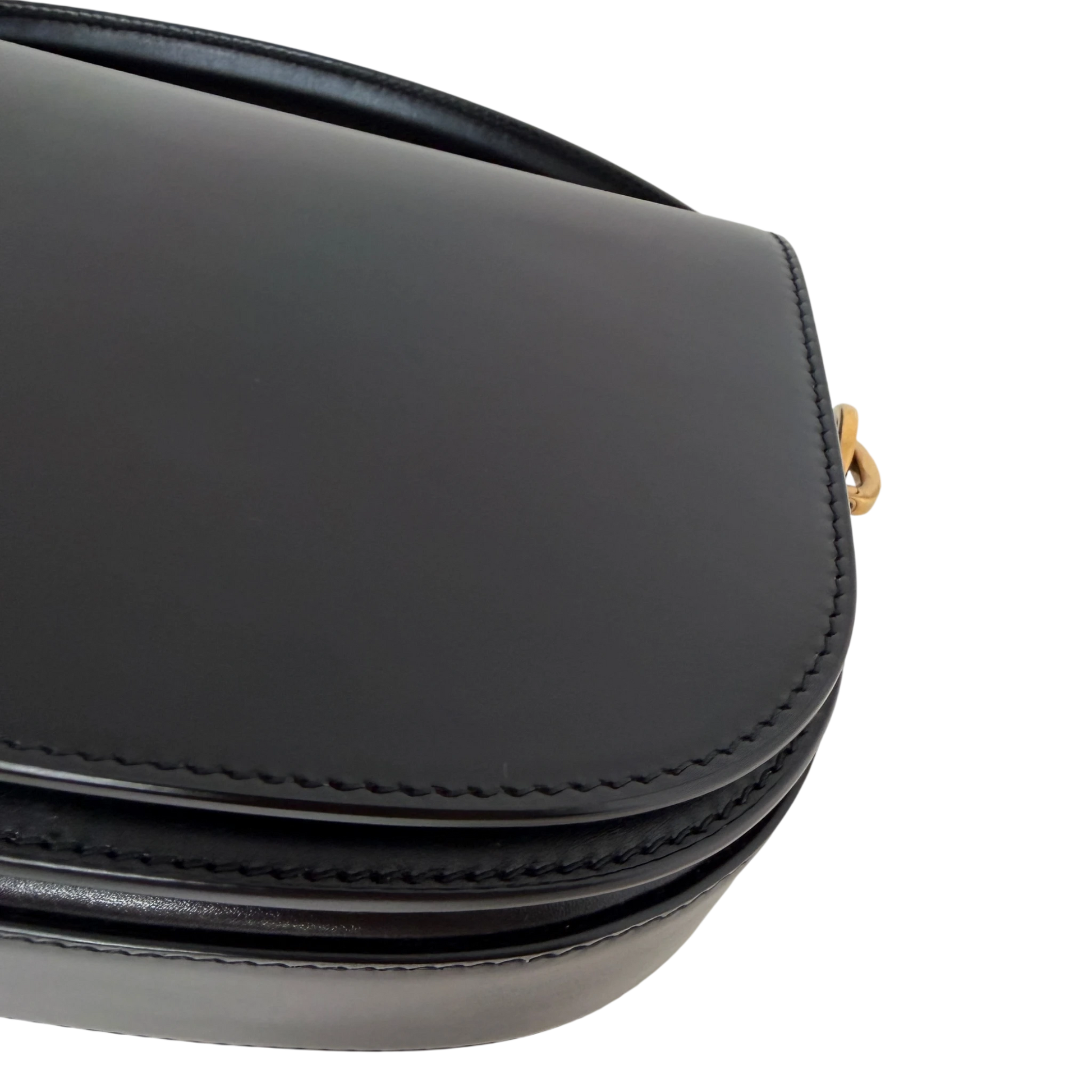 Saint Laurent Voltaire Small Boxleder Schwarz Gold Saint Laurent