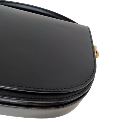 Saint Laurent Voltaire Small Boxleder Schwarz Gold Saint Laurent