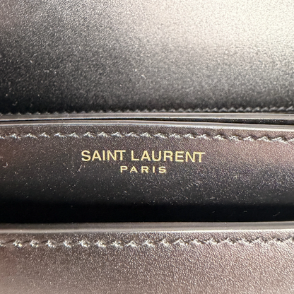 Saint Laurent Voltaire Small Boxleder Schwarz Gold Saint Laurent