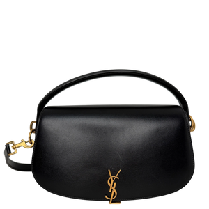 Saint Laurent Voltaire Small Boxleder Schwarz Gold