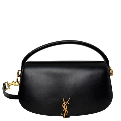 Saint Laurent Voltaire Small Boxleder Schwarz Gold Saint Laurent