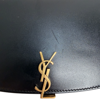 Saint Laurent Voltaire Small Boxleder Schwarz Gold Saint Laurent