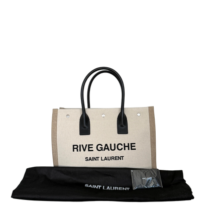 Saint Laurent Large Tote Tasche Rive Gauche Beige / sehr gut Saint Laurent