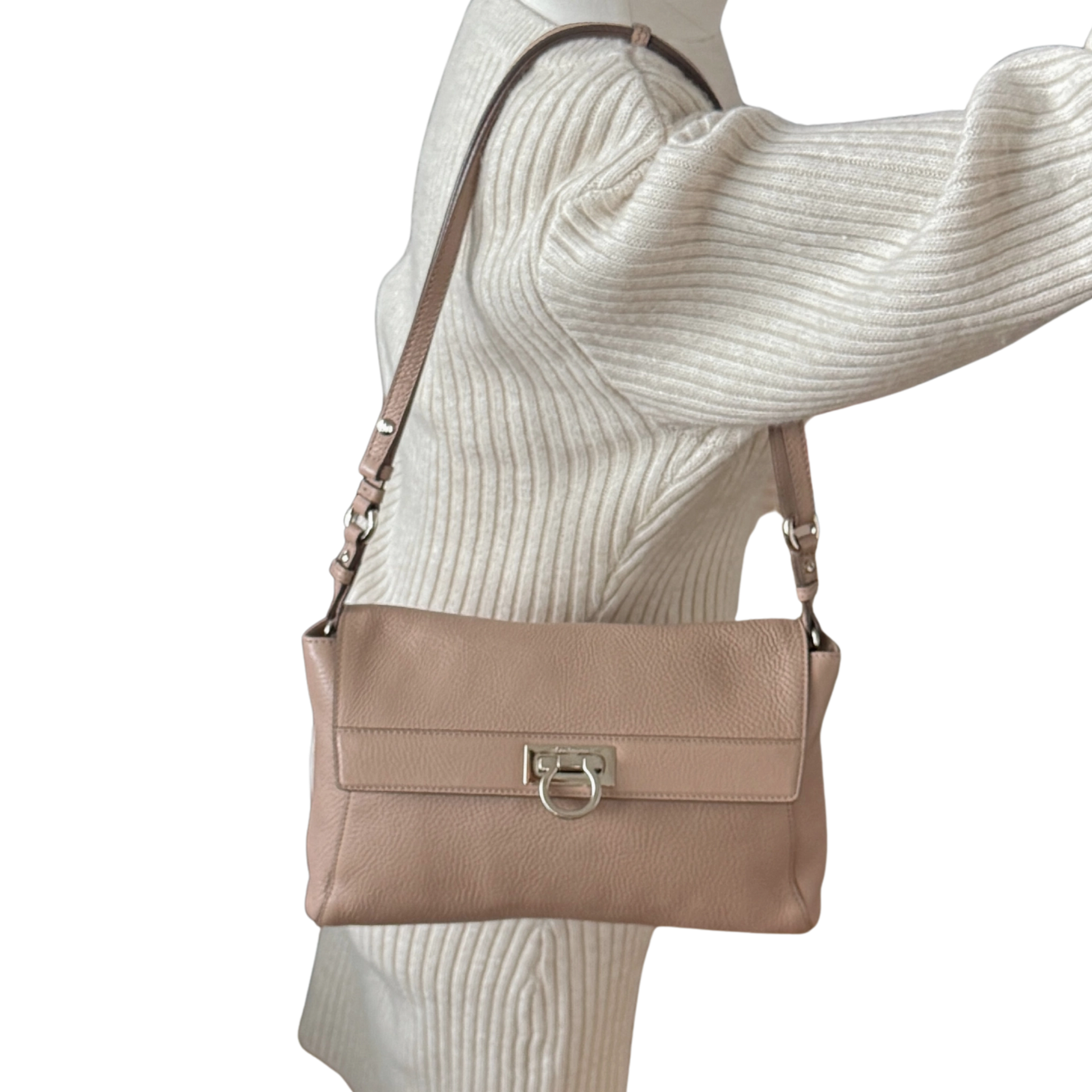 Salvatore Ferragamo Sofia Satchel Bag Beige / sehr gut Salvatore Ferragamo