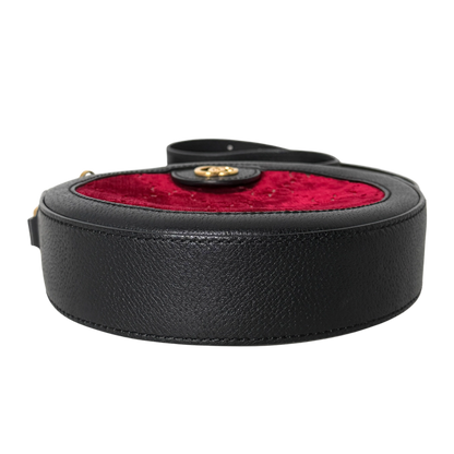 Gucci Runde GG Umhängetasche Velvet Rot Fullset / neuwertig Gucci