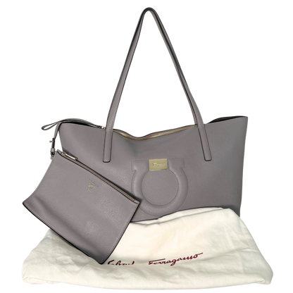 Salvatore Ferragamo City Tote Bag mittelgroß Grau / sehr gut