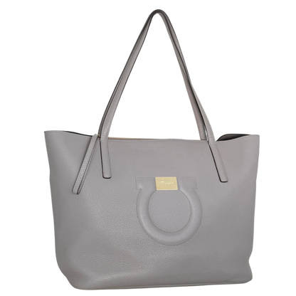 Salvatore Ferragamo City Tote Bag mittelgroß Grau / sehr gut