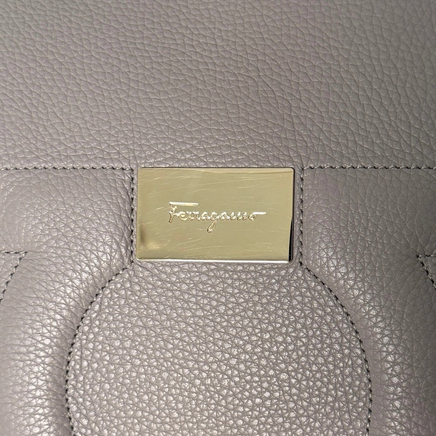 Salvatore Ferragamo City Tote Bag mittelgroß Grau / sehr gut