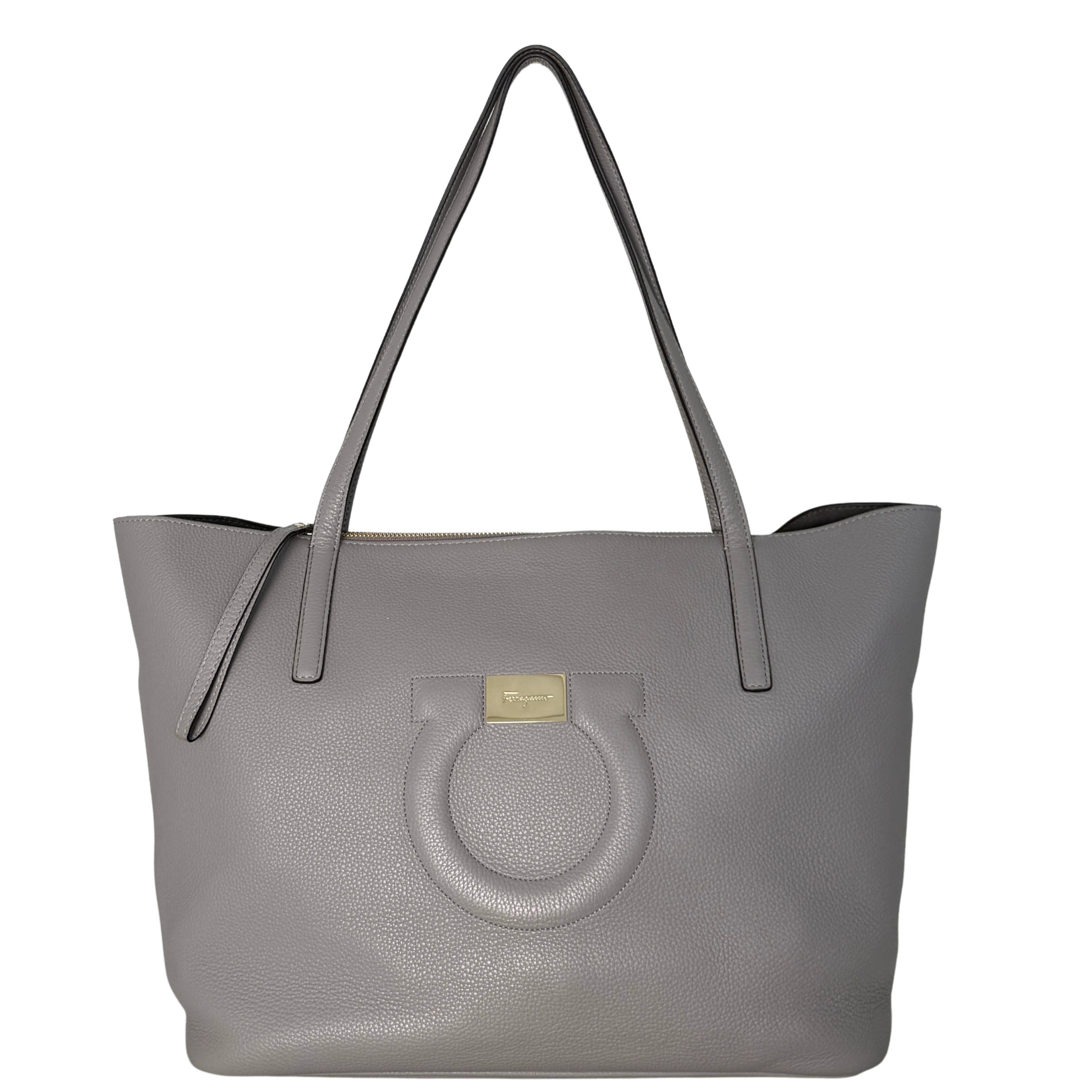 Salvatore Ferragamo City Tote Bag mittelgroß Grau / sehr gut