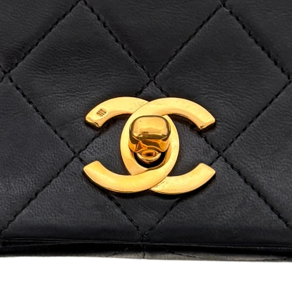 Chanel Timeless Single Flap Small Lammleder Schwarz / gut Chanel