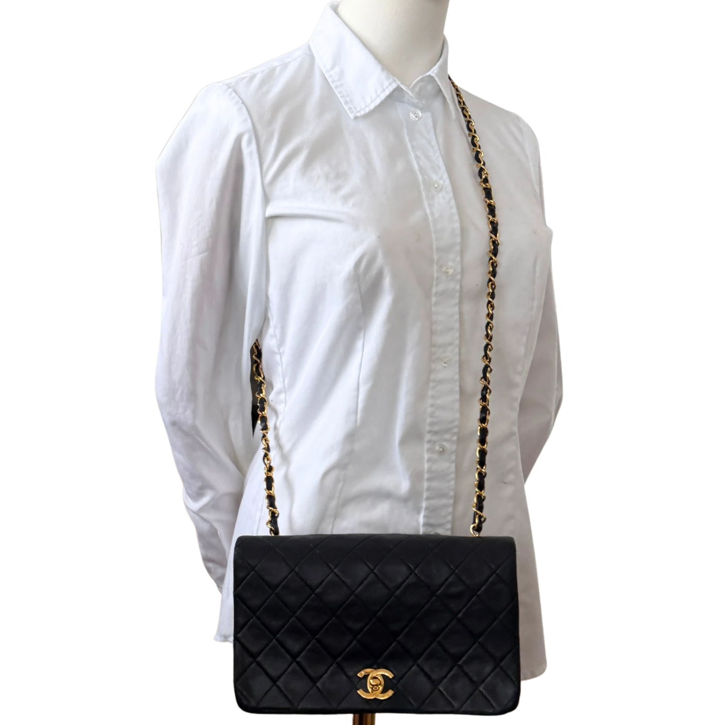 Chanel Timeless Single Flap Small Lammleder Schwarz / gut Chanel