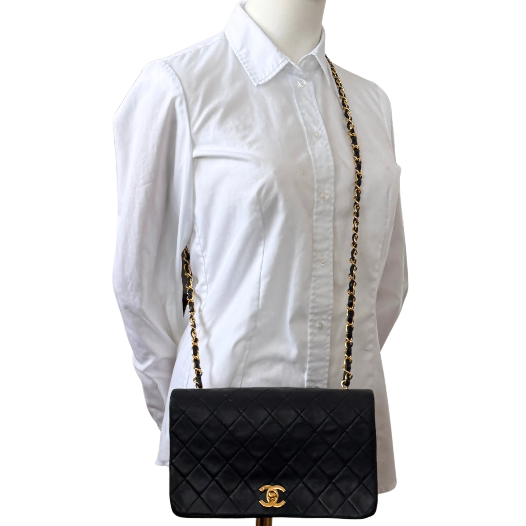 Chanel Timeless Single Flap Small Lammleder Schwarz / gut Chanel