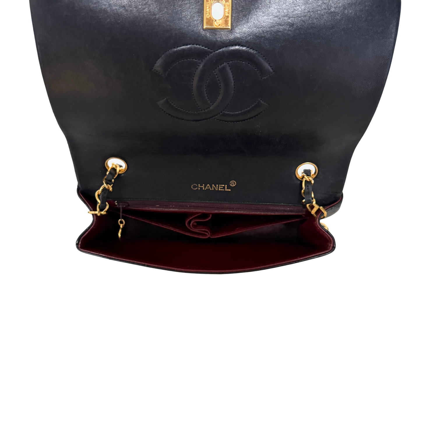 Chanel Timeless Single Flap Small Lammleder Schwarz / gut Chanel