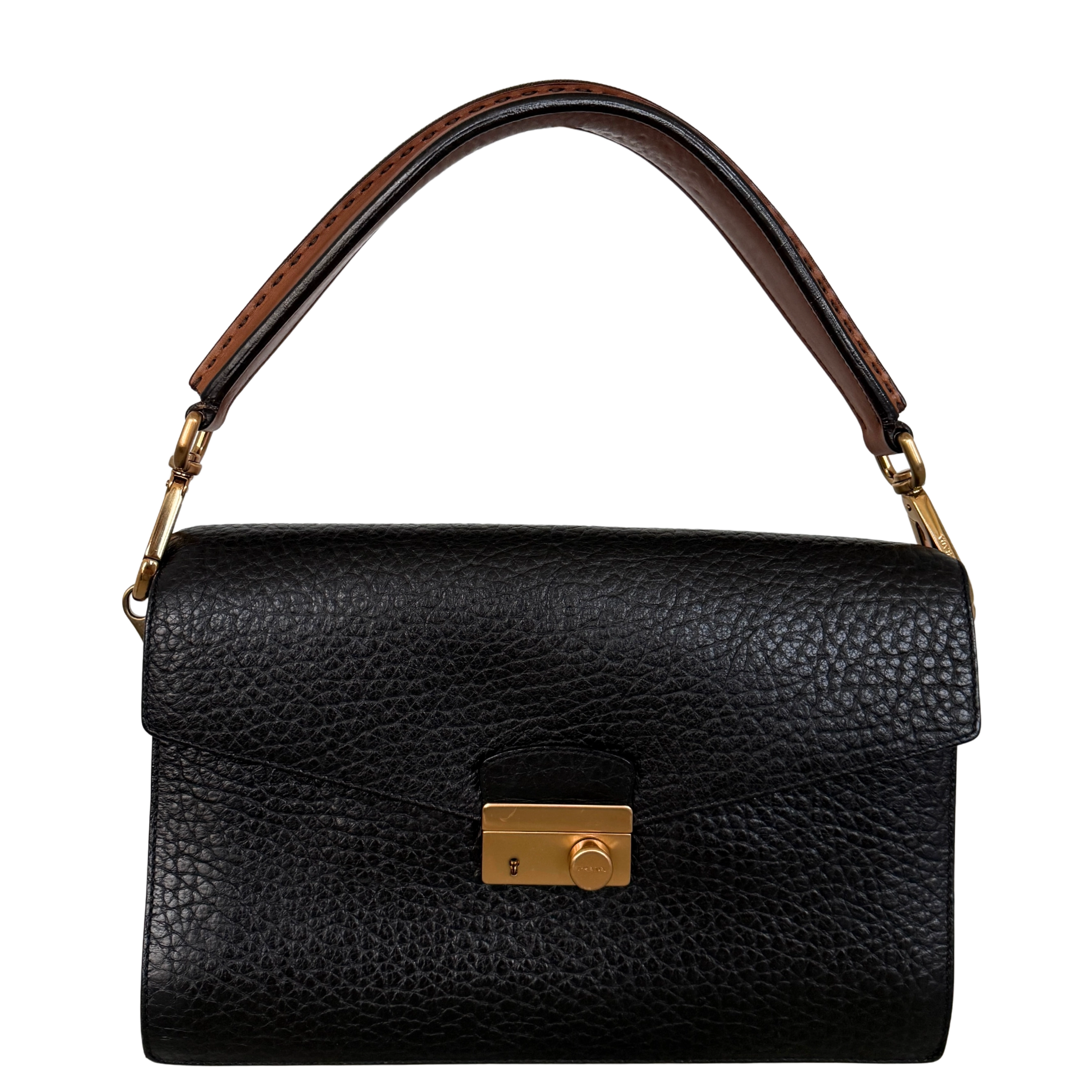 Prada Sound Schultertasche Schwarz / sehr gut Prada