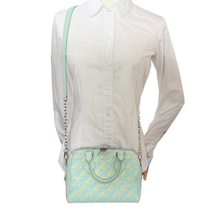 Louis Vuitton Speedy Bandoulière 20 Stardust M46092 Wassergrün / neuwertig Louis Vuitton