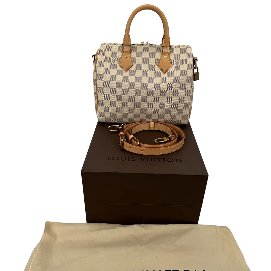 Louis Vuitton Speedy 25 mit Schulterriemen Damier Azur Canvas 2015 / sehr gut Louis Vuitton