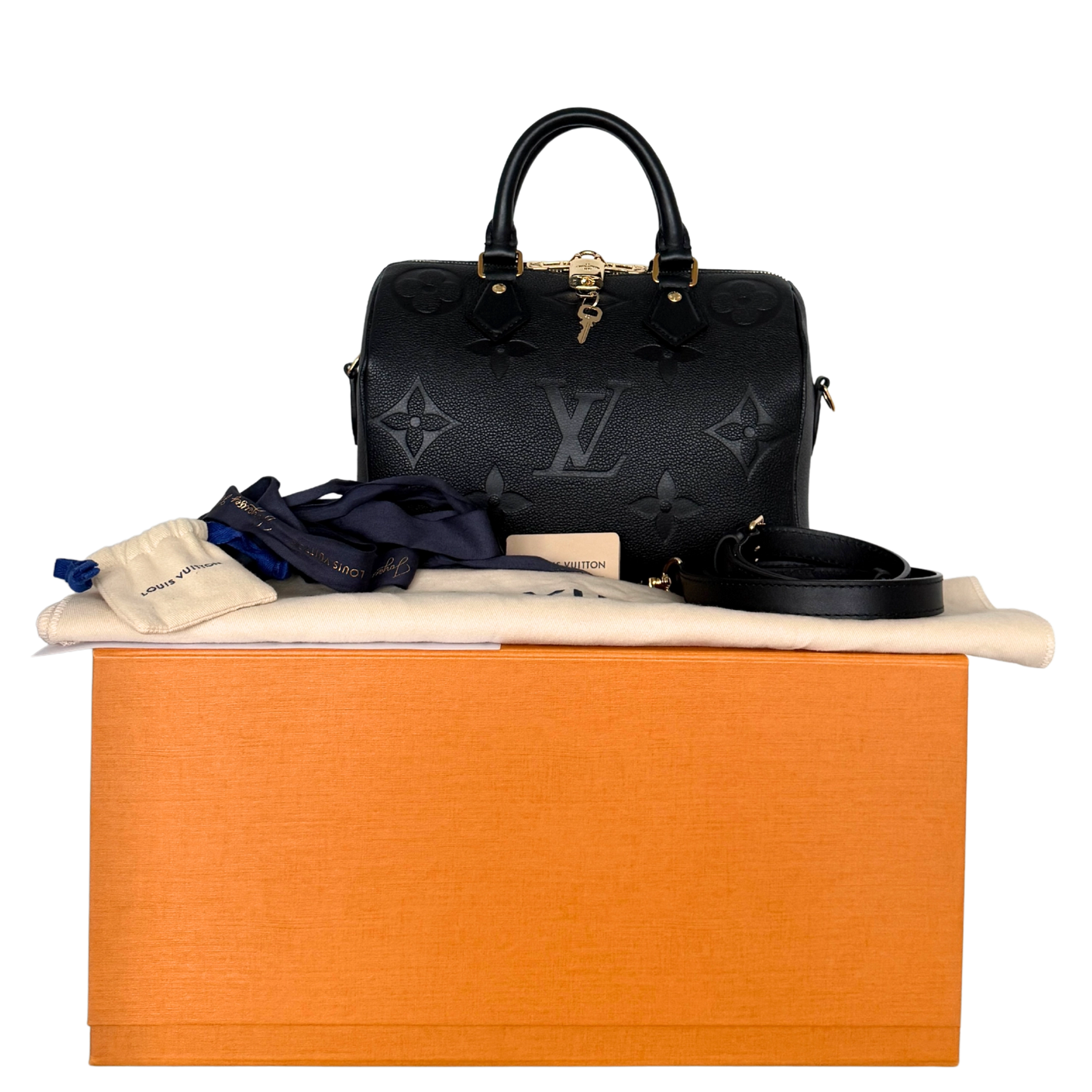 Louis Vuitton Speedy 25 mit Schulterriemen Schwarz Fullset / neuwertig Louis Vuitton