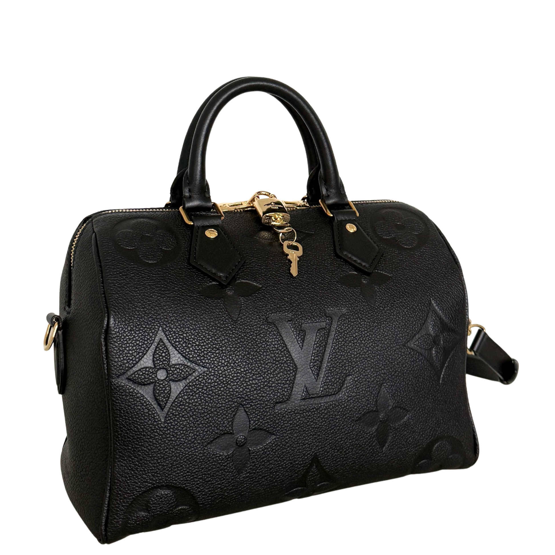 Louis Vuitton Speedy 25 mit Schulterriemen Schwarz Fullset / neuwertig Louis Vuitton