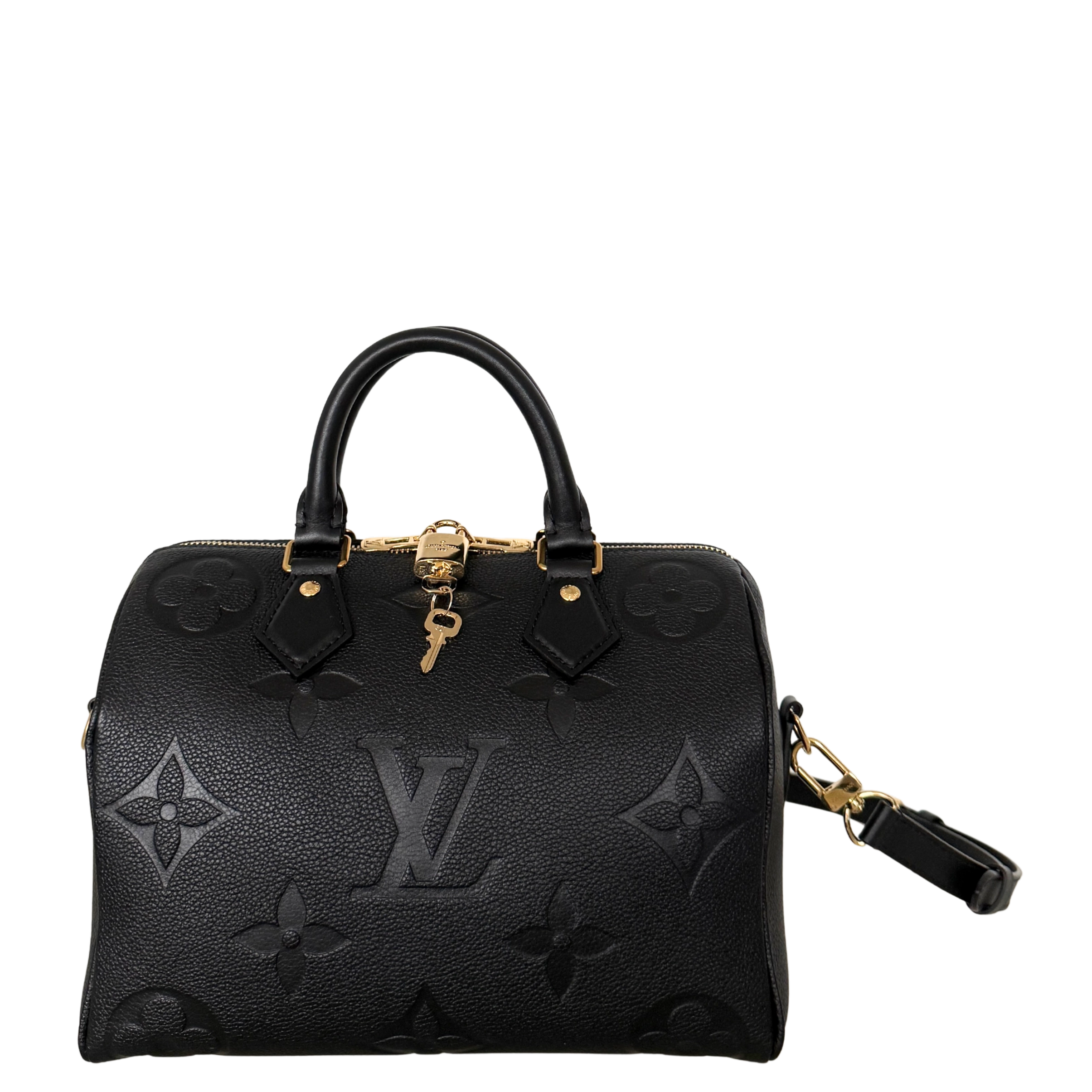 Louis Vuitton Speedy 25 mit Schulterriemen Schwarz Fullset / neuwertig Louis Vuitton