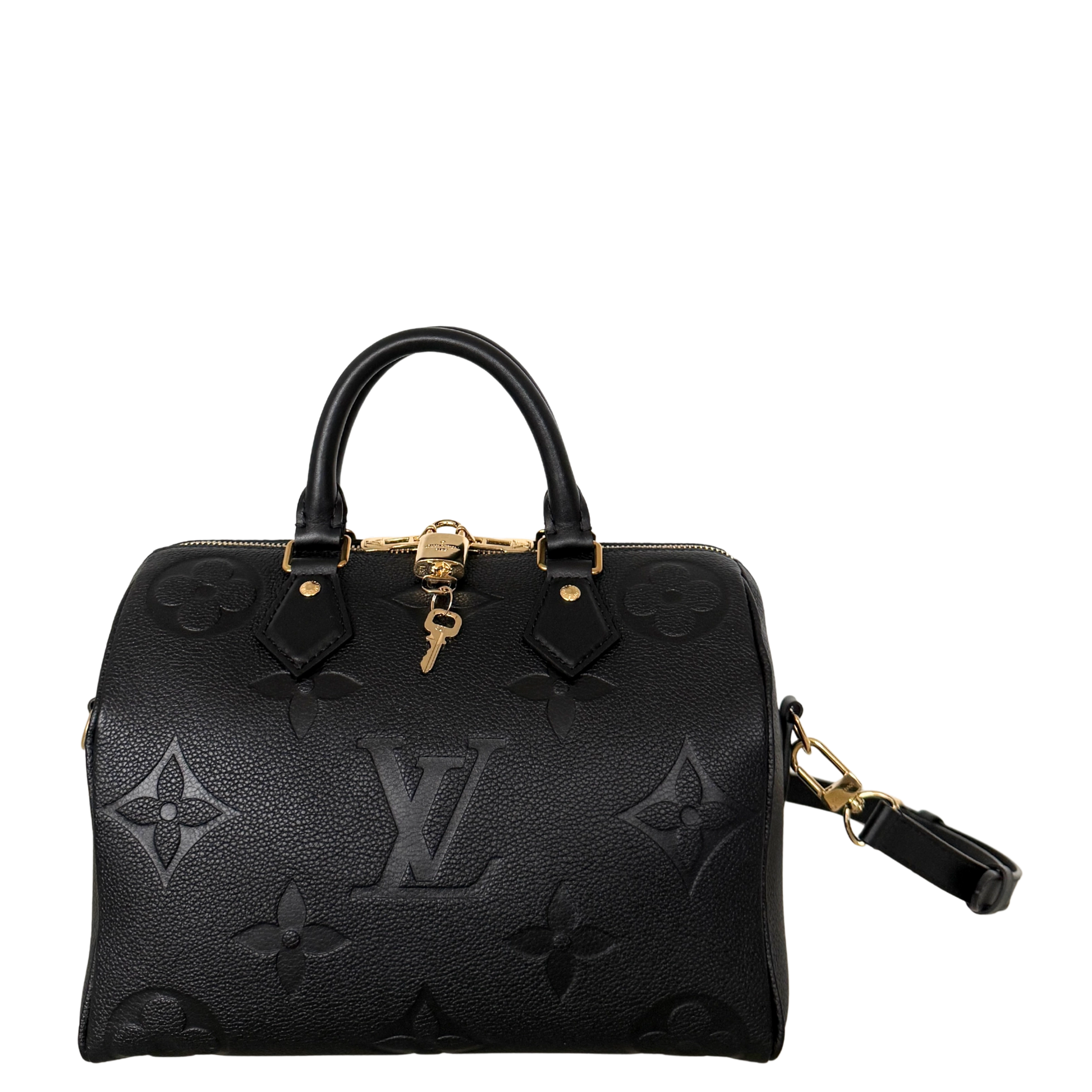 Louis Vuitton Speedy 25 mit Schulterriemen Schwarz Fullset / neuwertig Louis Vuitton