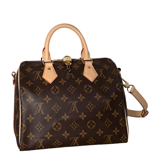 Louis Vuitton Speedy 25 Bandouliere Monogram Canvas Braun Fullset / neuwertig