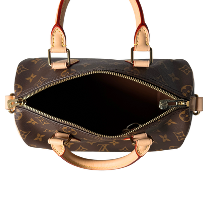 Louis Vuitton Speedy 25 Bandouliere Monogram Canvas Braun Fullset / neuwertig