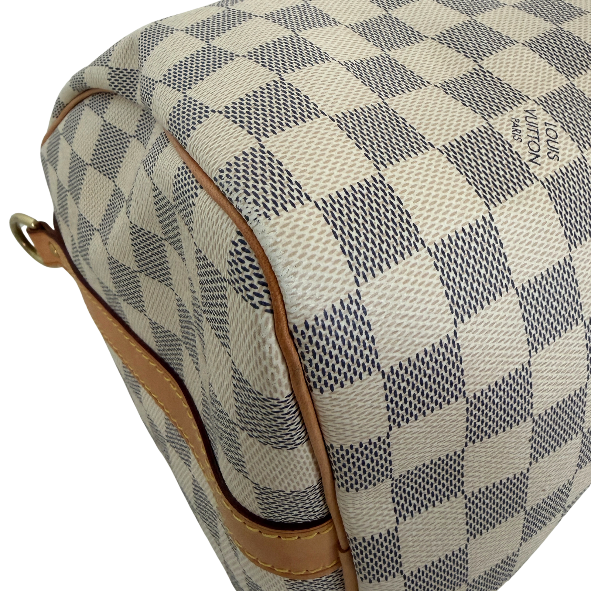 Louis Vuitton Speedy 30 mit Schulterriemen Damier Azur Canvas N40592 / gut Louis Vuitton