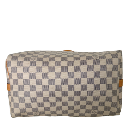Louis Vuitton Speedy 30 mit Schulterriemen Damier Azur Canvas N40592 / gut Louis Vuitton