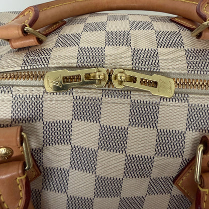 Louis Vuitton Speedy 30 mit Schulterriemen Damier Azur Canvas N40592 / gut Louis Vuitton