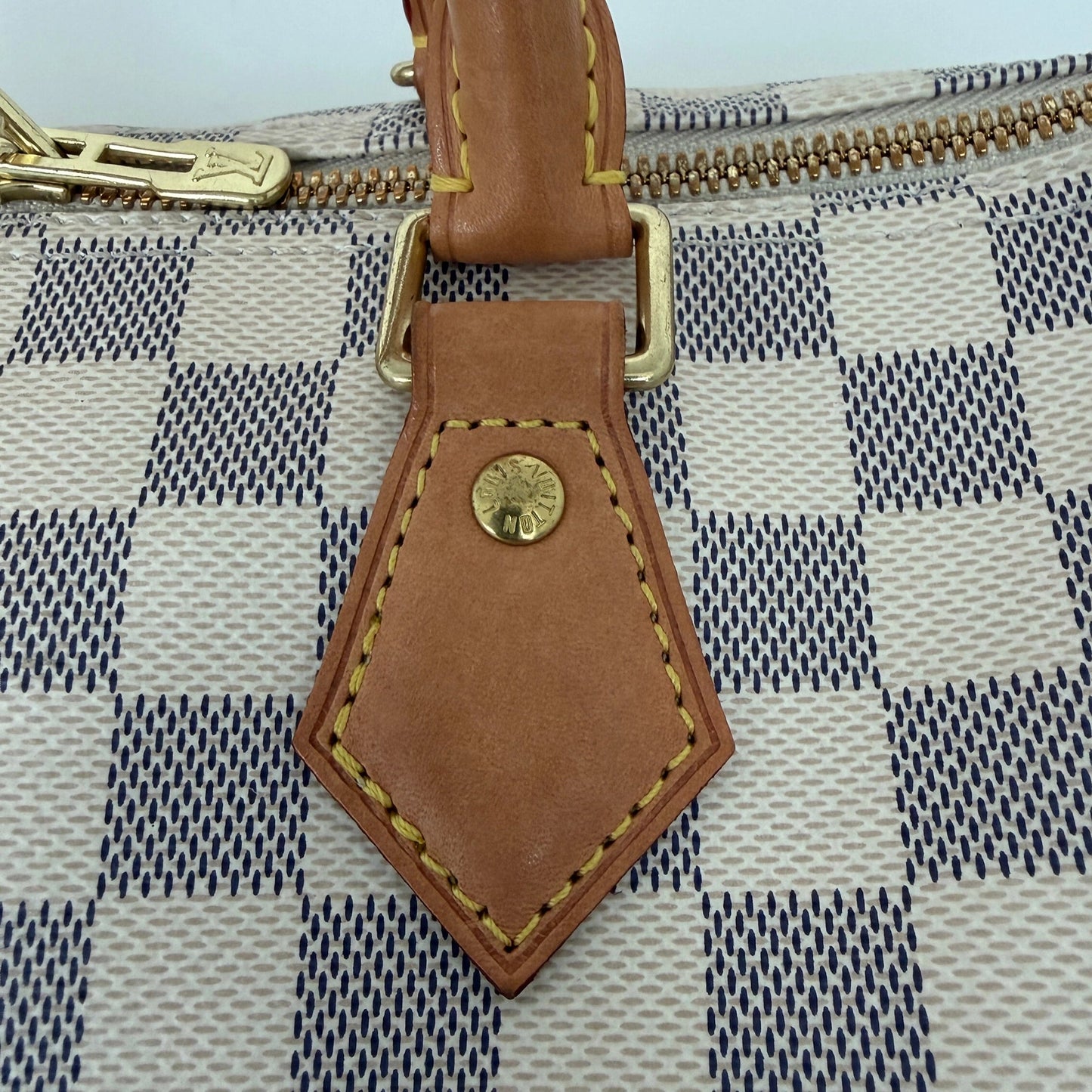 Louis Vuitton Speedy 30 mit Schulterriemen Damier Azur Canvas N40592 / gut Louis Vuitton