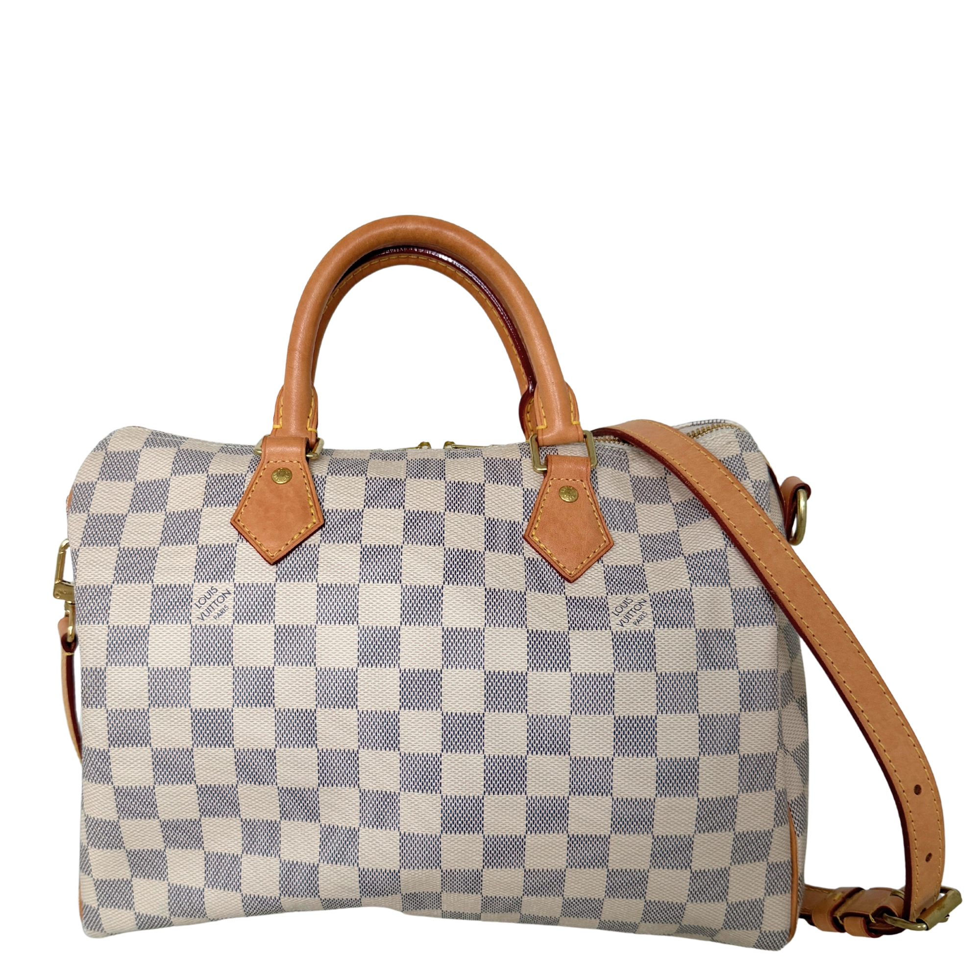Louis Vuitton Speedy 30 mit Schulterriemen Damier Azur Canvas N40592 / gut Louis Vuitton