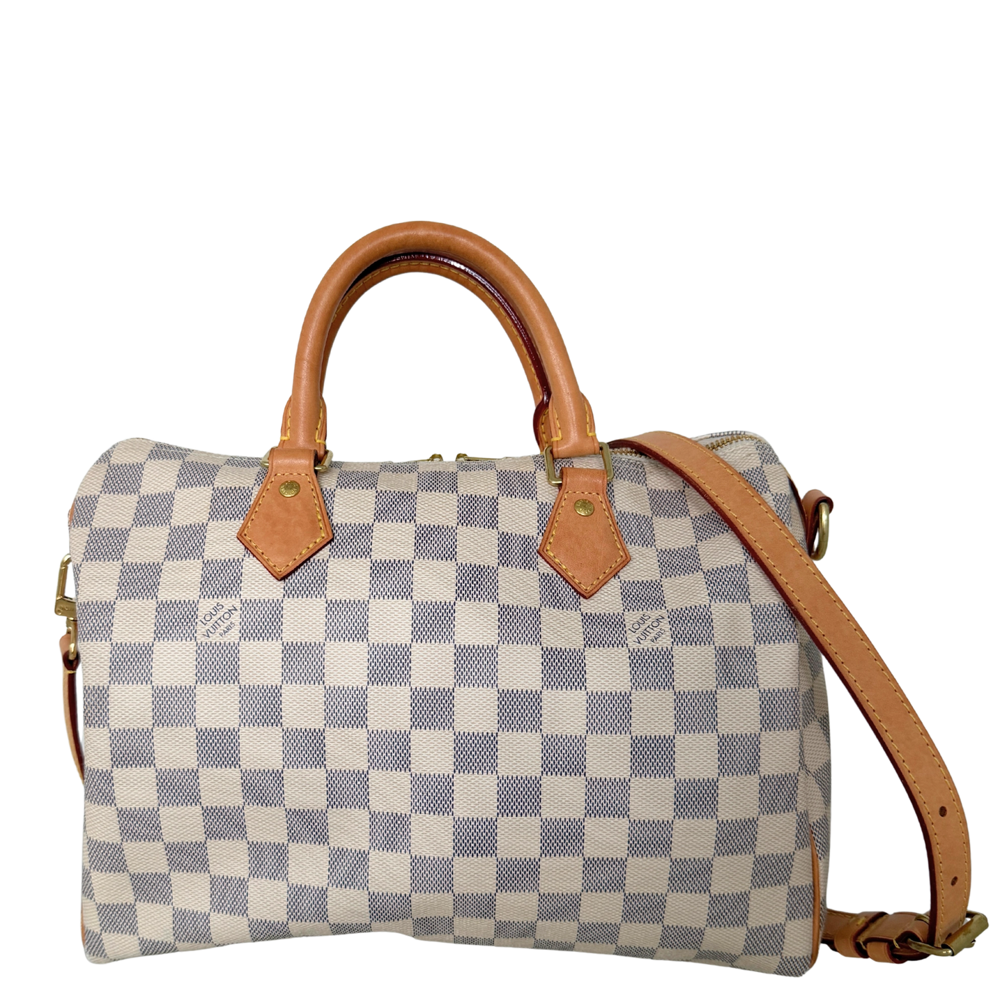 Louis Vuitton Speedy 30 mit Schulterriemen Damier Azur Canvas N40592 / gut Louis Vuitton