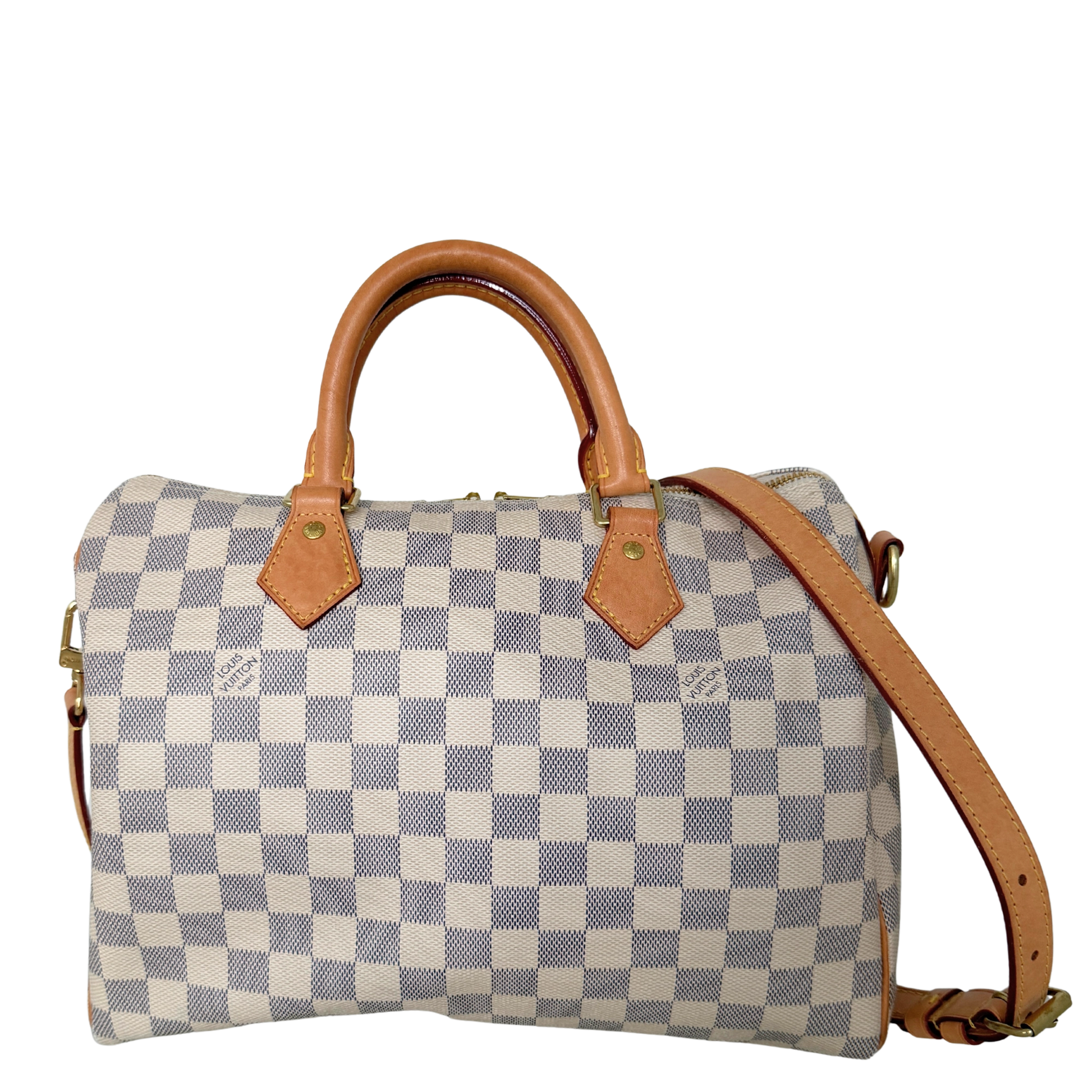 Louis Vuitton Speedy 30 mit Schulterriemen Damier Azur Canvas N40592 / gut Louis Vuitton