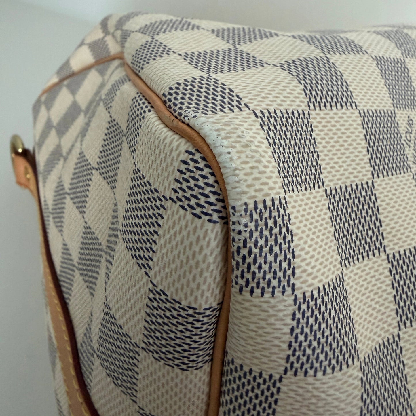 Louis Vuitton Speedy 30 mit Schulterriemen Damier Azur Canvas N40592 / gut Louis Vuitton