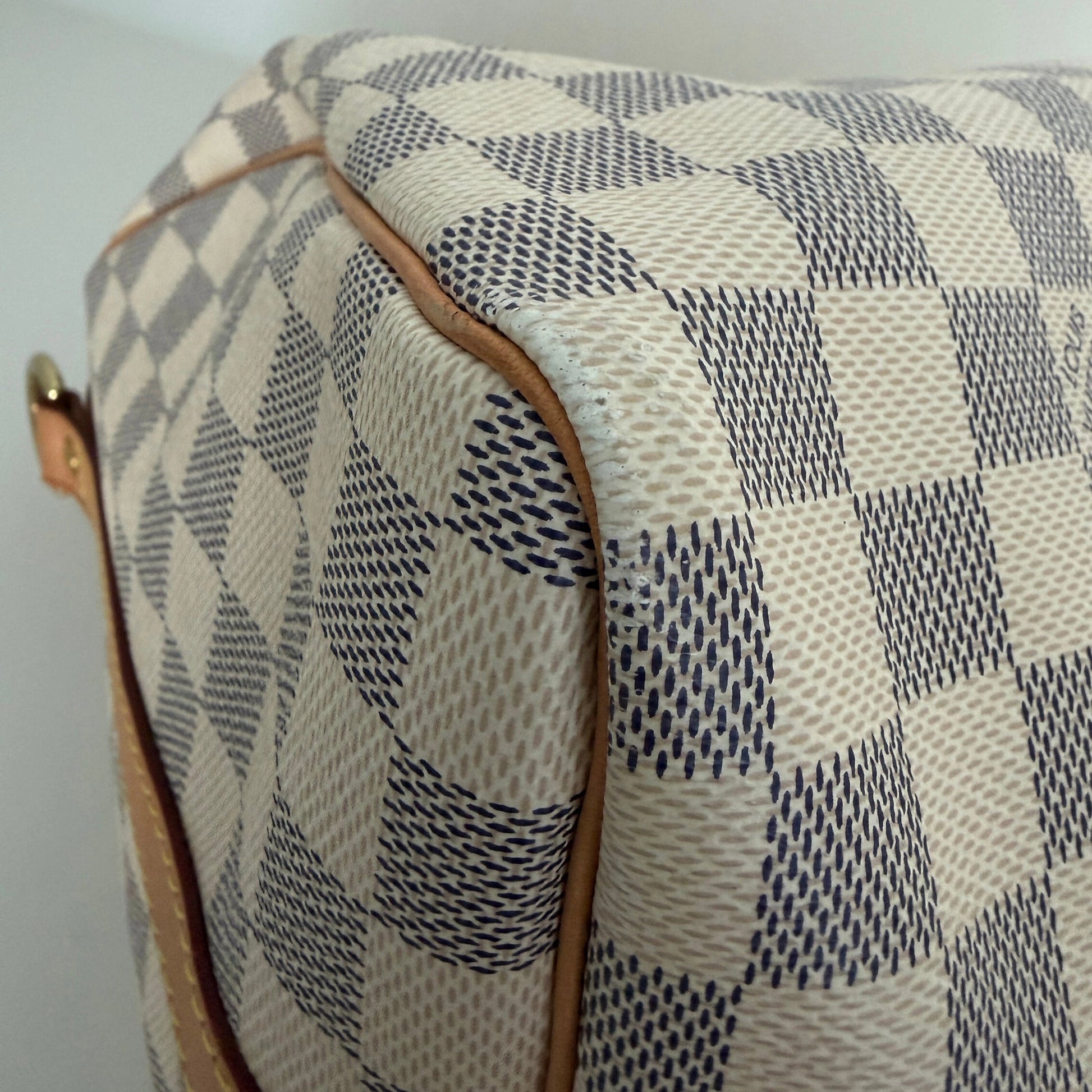 Louis Vuitton Speedy 30 mit Schulterriemen Damier Azur Canvas N40592 / gut Louis Vuitton