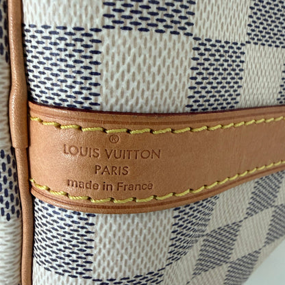 Louis Vuitton Speedy 30 mit Schulterriemen Damier Azur Canvas N40592 / gut Louis Vuitton