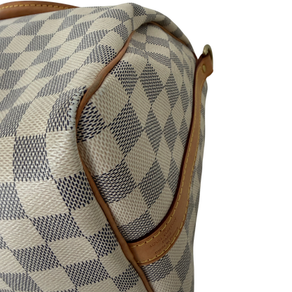 Louis Vuitton Speedy 30 mit Schulterriemen Damier Azur Canvas N40592 / gut Louis Vuitton