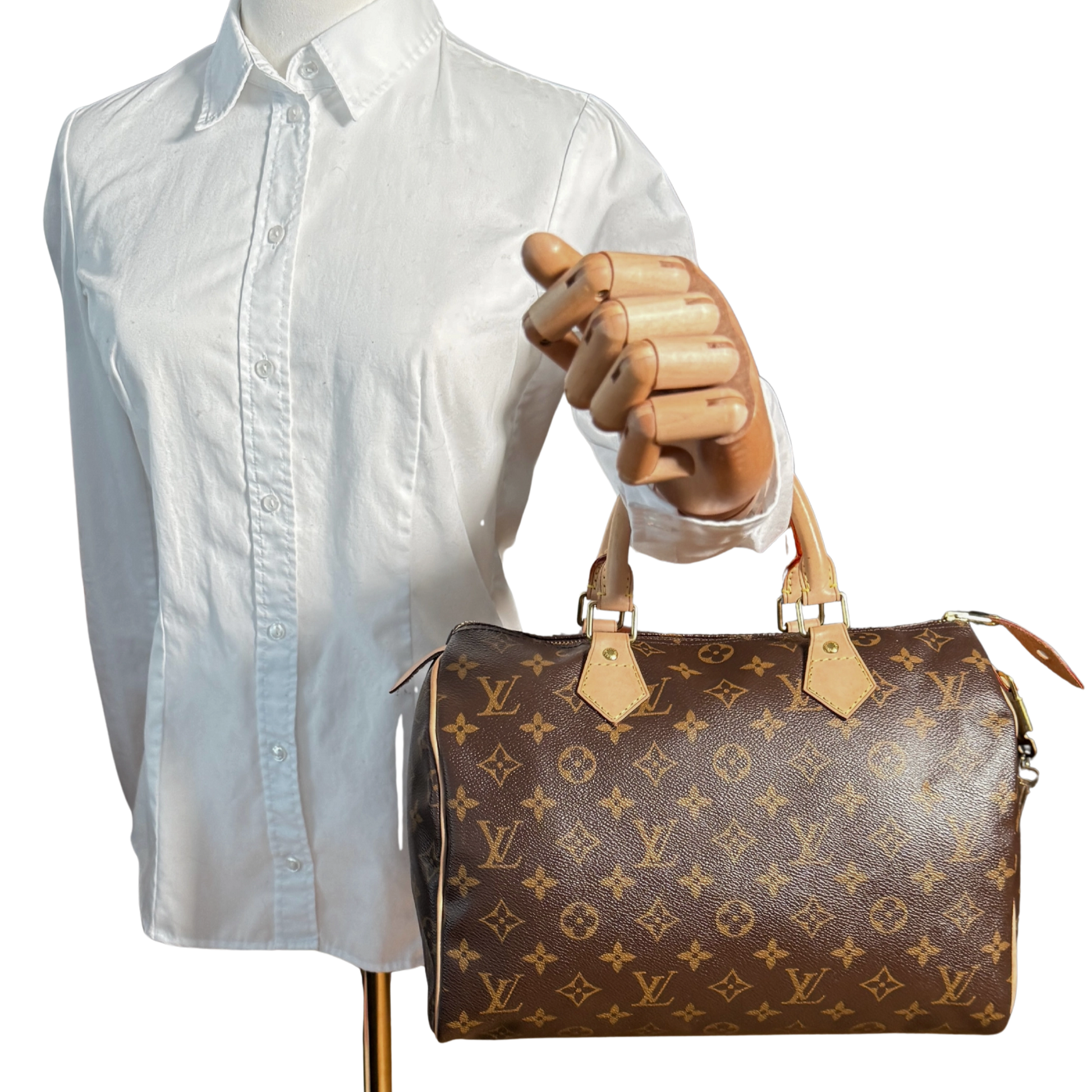 Louis Vuitton Speedy 30 Monogram Canvas M41526 Braun Fullset / sehr gut Louis Vuitton