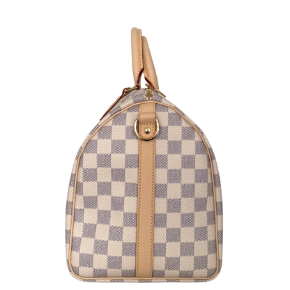 Louis Vuitton Speedy 30 mit Schulterriemen mit Schulterriemen Damier Azur Canvas N40592 Beige Fullset / neuwertig Louis Vuitton