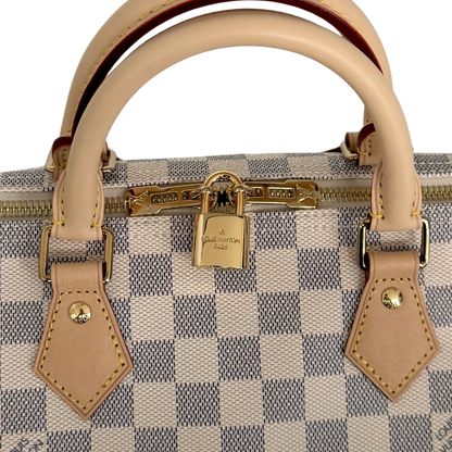 Louis Vuitton Speedy 30 mit Schulterriemen mit Schulterriemen Damier Azur Canvas N40592 Beige Fullset / neuwertig Louis Vuitton