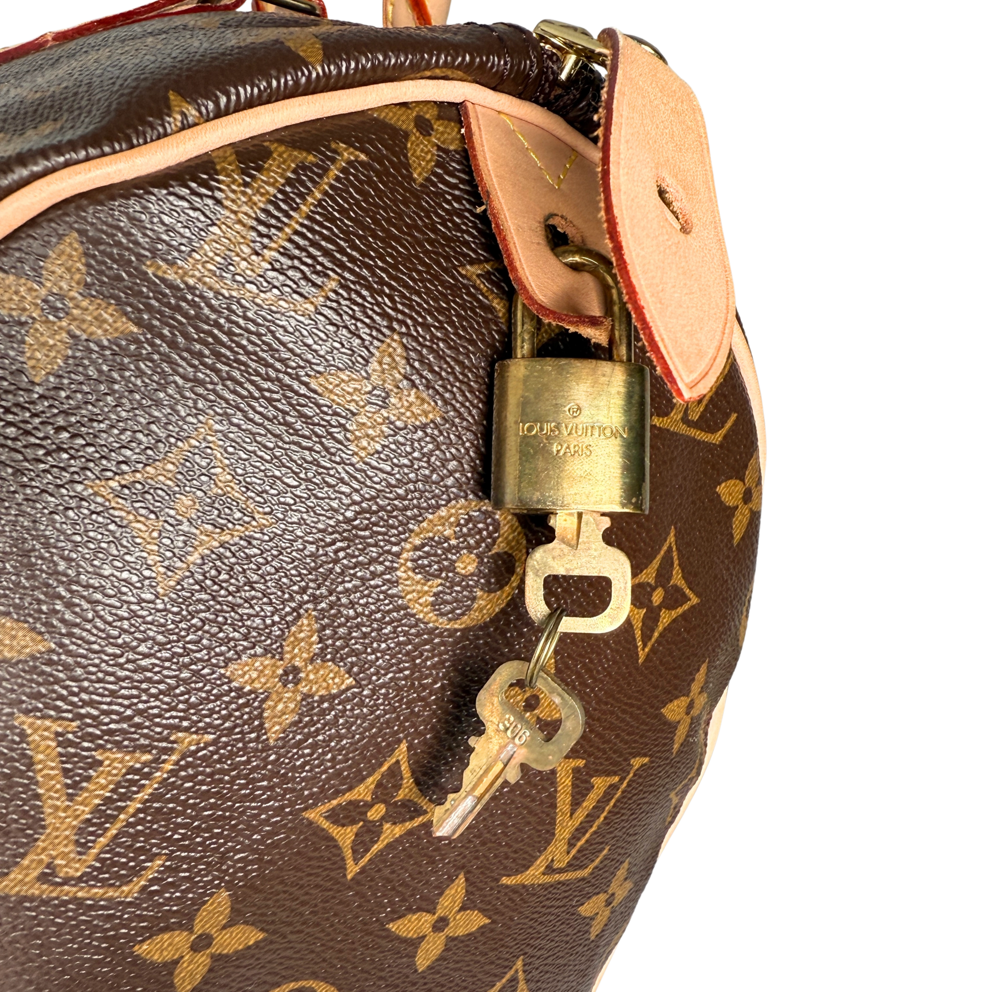 Louis Vuitton Speedy 30 Monogram Canvas M41526 Braun Fullset / sehr gut Louis Vuitton
