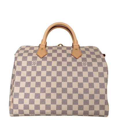 Louis Vuitton Speedy 30 mit Schulterriemen mit Schulterriemen Damier Azur Canvas N40592 Beige Fullset / neuwertig Louis Vuitton