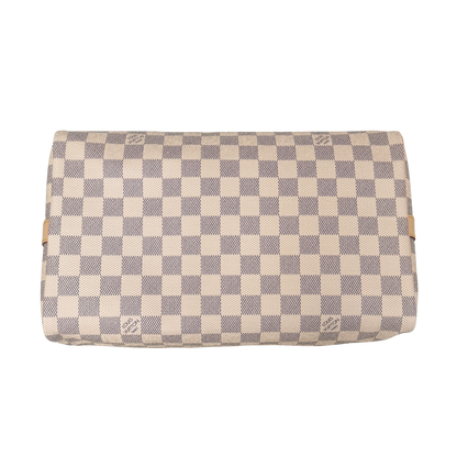 Louis Vuitton Speedy 30 mit Schulterriemen mit Schulterriemen Damier Azur Canvas N40592 Beige Fullset / neuwertig Louis Vuitton